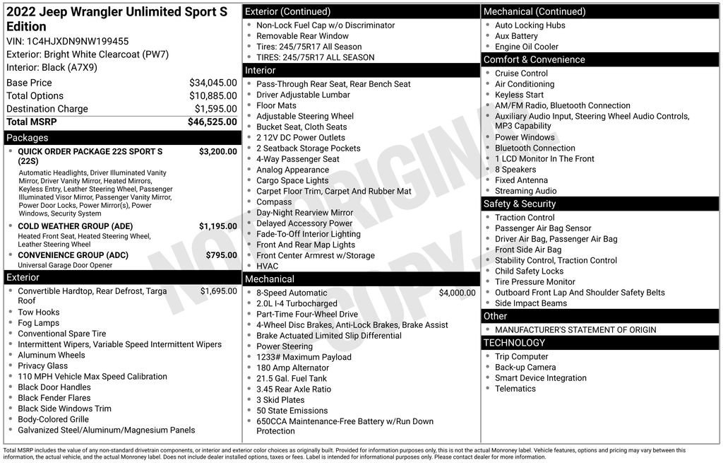 Used 2022 Jeep Wrangler Unlimited Sport AWD/4WD image 23