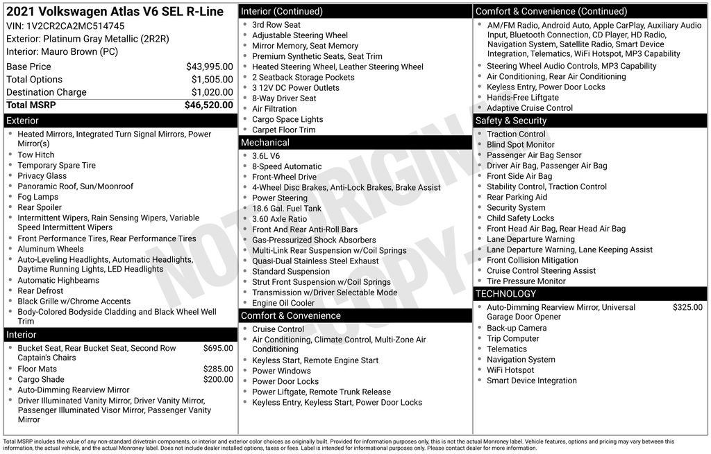 Used 2021 Volkswagen Atlas SEL R-Line image 6