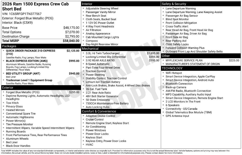 New 2026 RAM 1500 Express AWD/4WD image 4