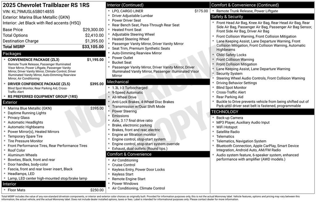 Used 2025 Chevrolet TrailBlazer RS w/ Convenience Package AWD/4WD image 10