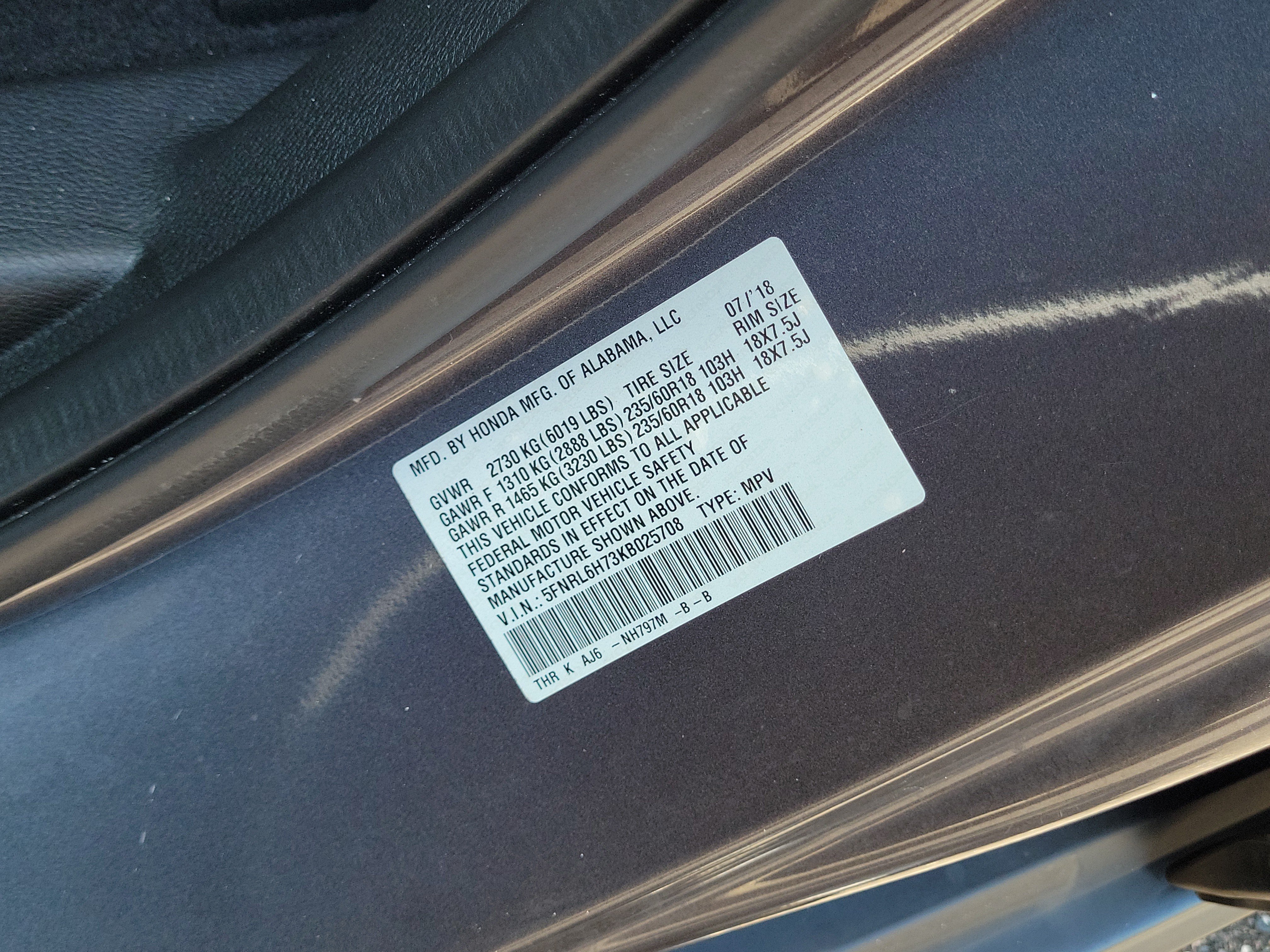 Certified 2019 Honda Odyssey EX-L image 34