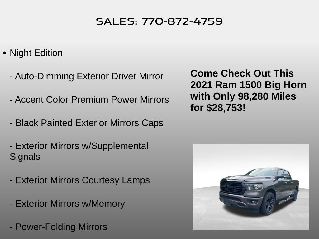 Used 2021 RAM 1500 Big Horn RWD image 25