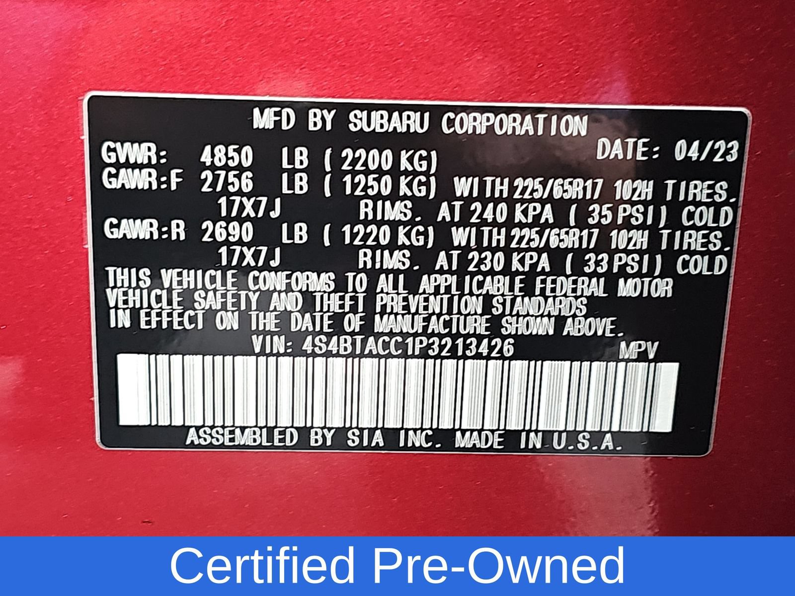 Certified 2023 Subaru Outback Premium AWD/4WD image 38