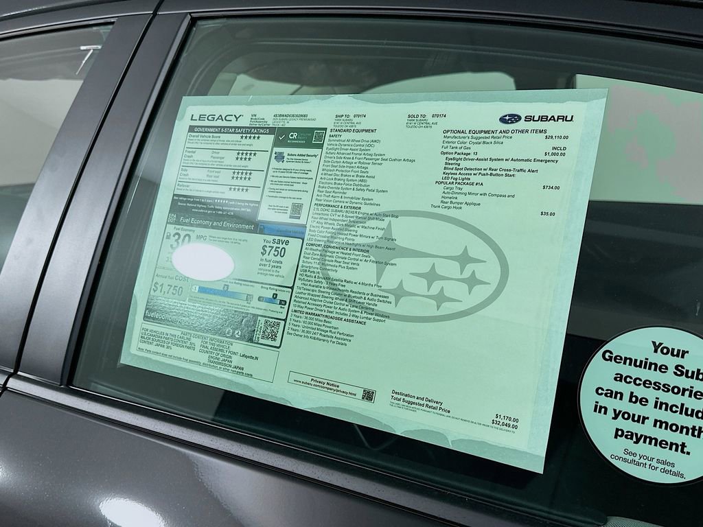 New 2025 Subaru Legacy Premium w/ Popular Package #1A image 12