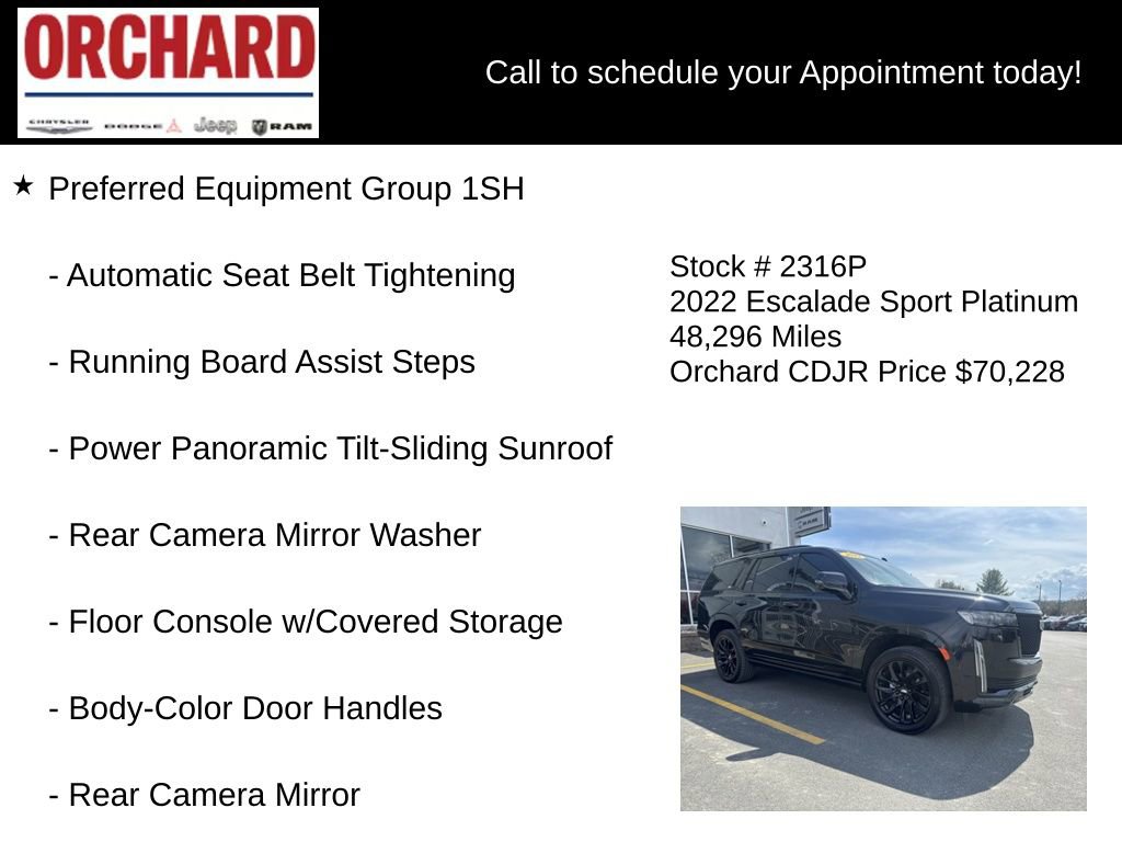 Used 2022 Cadillac Escalade Sport Platinum w/ LPO, ONYX Package AWD/4WD image 6