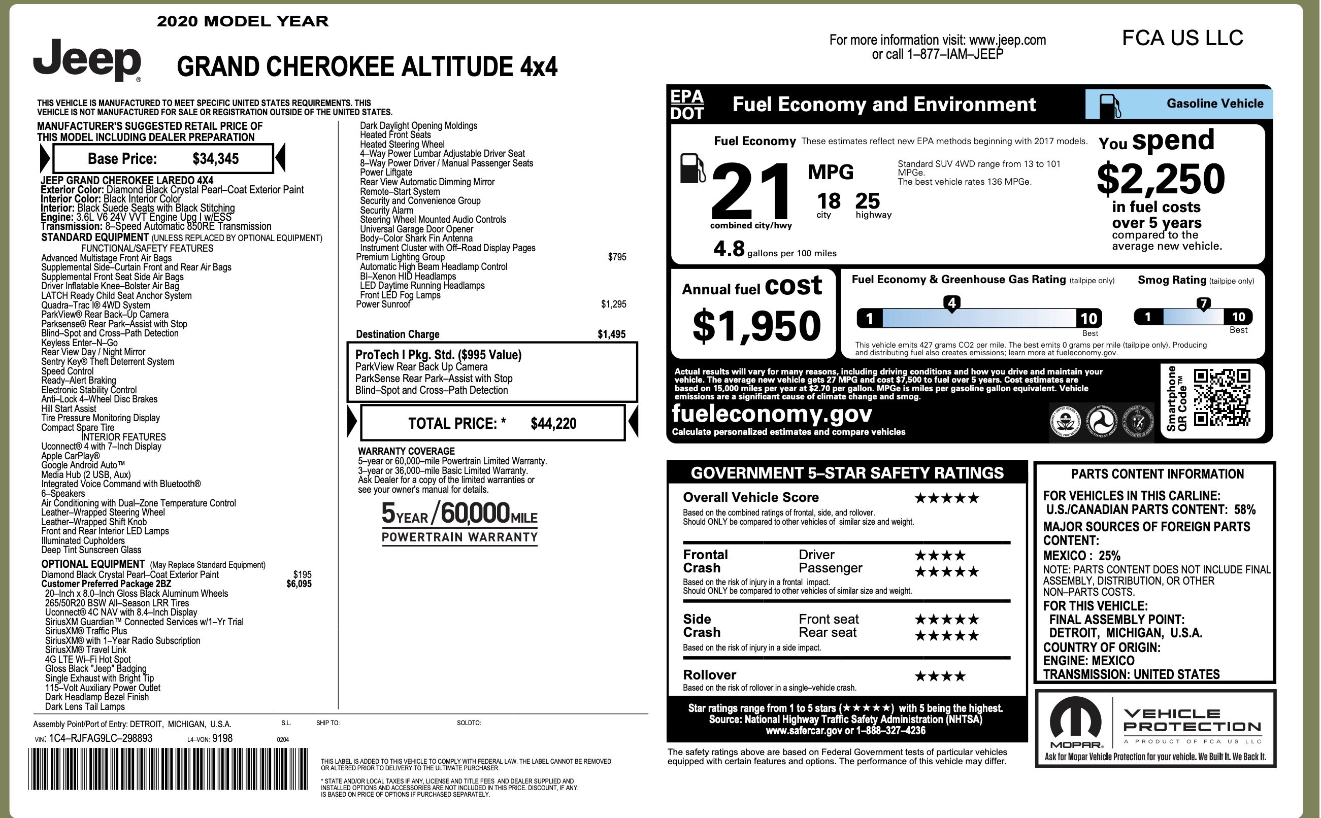 Used 2020 Jeep Grand Cherokee Altitude AWD/4WD image 2