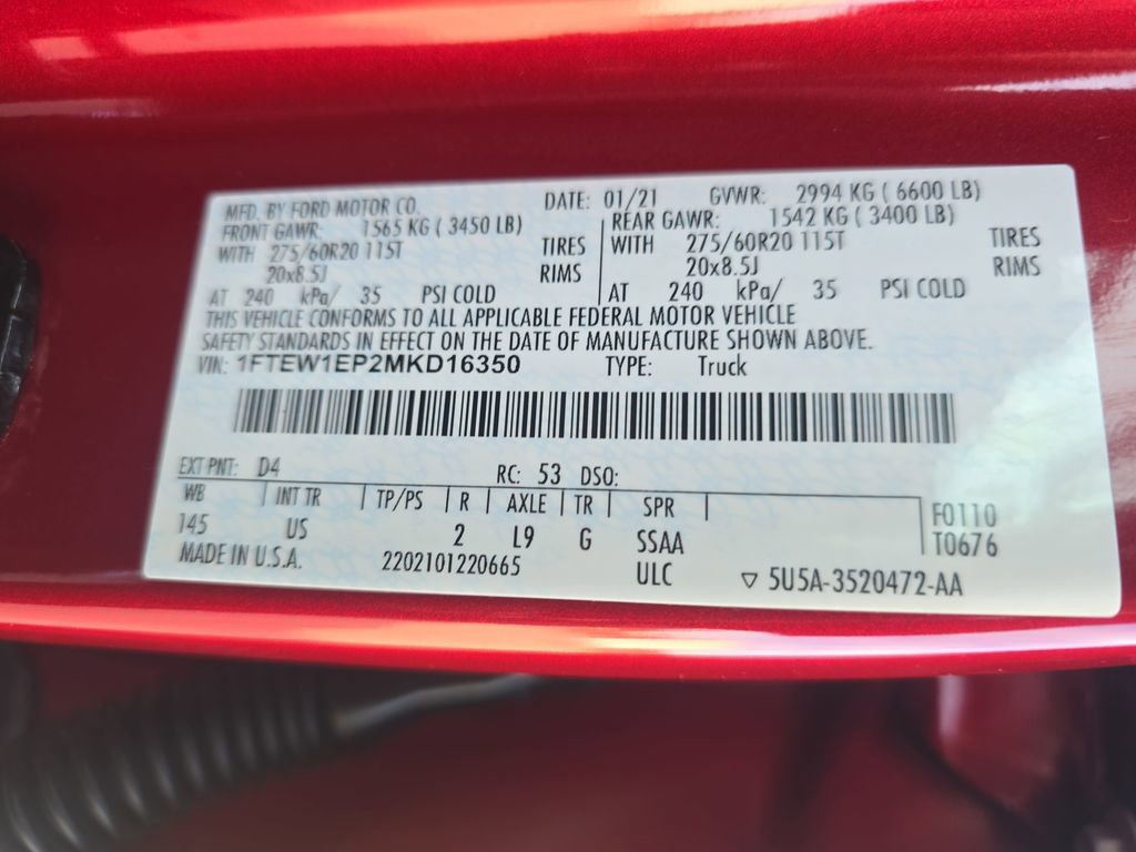 Used 2021 Ford F150 XLT w/ Equipment Group 302A High image 34