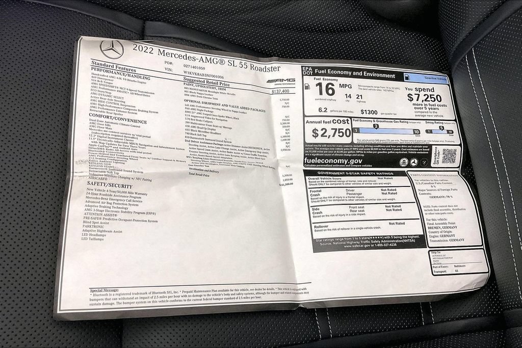 Certified 2022 Mercedes-Benz SL 55 AMG 4MATIC image 22