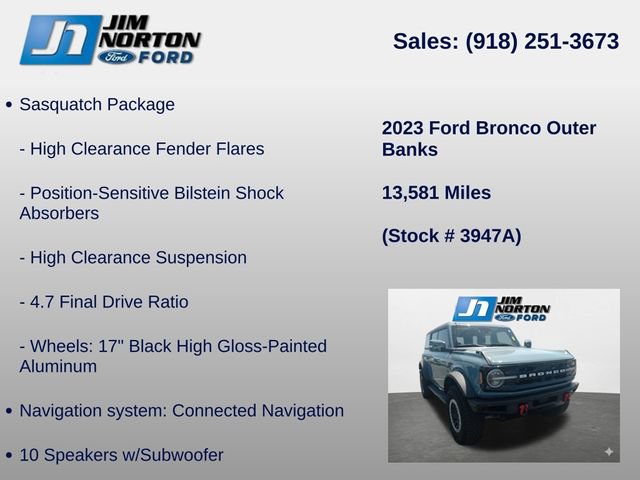 Used 2023 Ford Bronco Outer Banks w/ Sasquatch Package AWD/4WD image 15