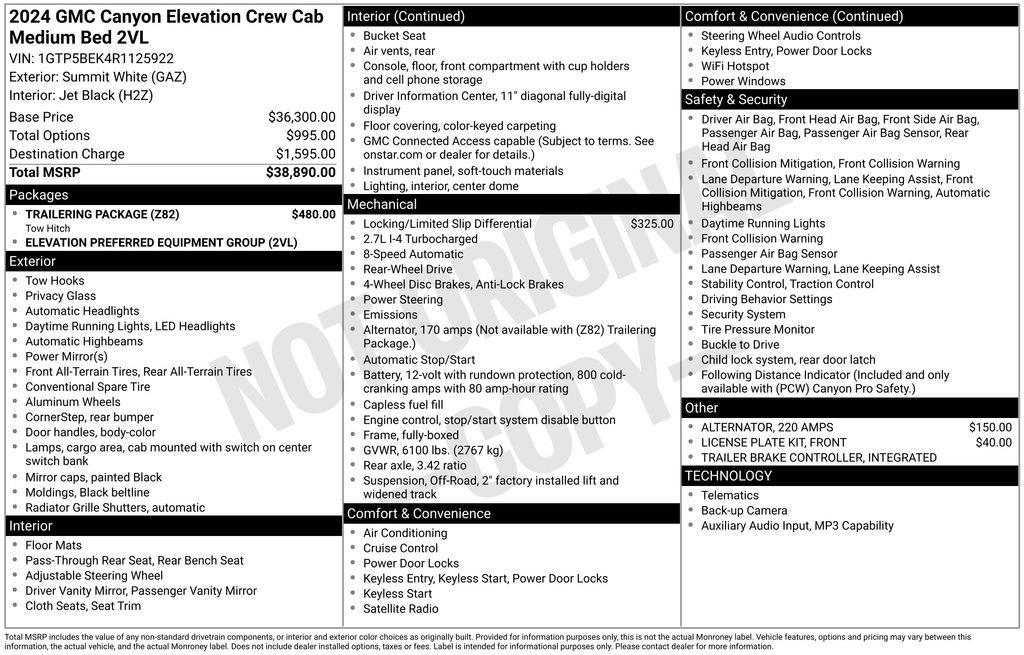 Used 2024 GMC Canyon Elevation w/ Trailering Package RWD image 5