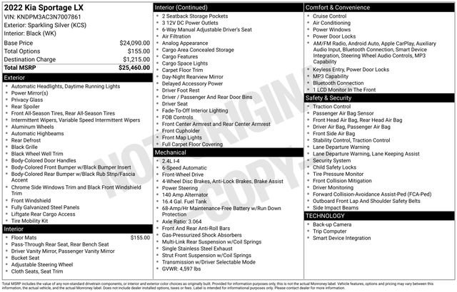Certified 2022 Kia Sportage LX FWD image 33