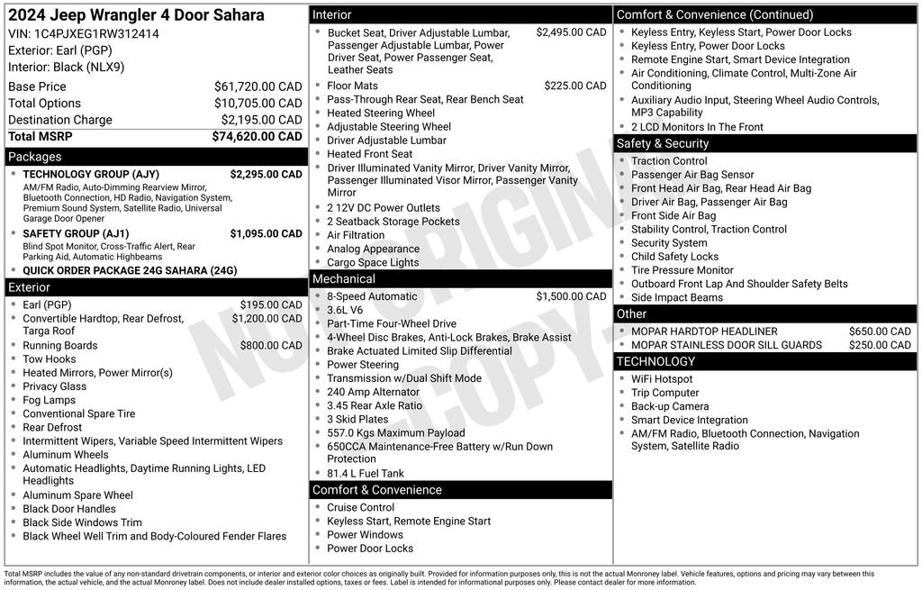 Used 2024 Jeep Wrangler Unlimited Sahara w/ Technology Group AWD/4WD image 52