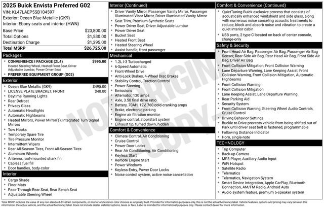 Used 2025 Buick Envista Preferred w/ Convenience I Package FWD image 2