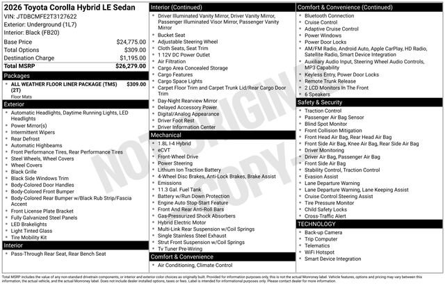 New 2026 Toyota Corolla LE image 4
