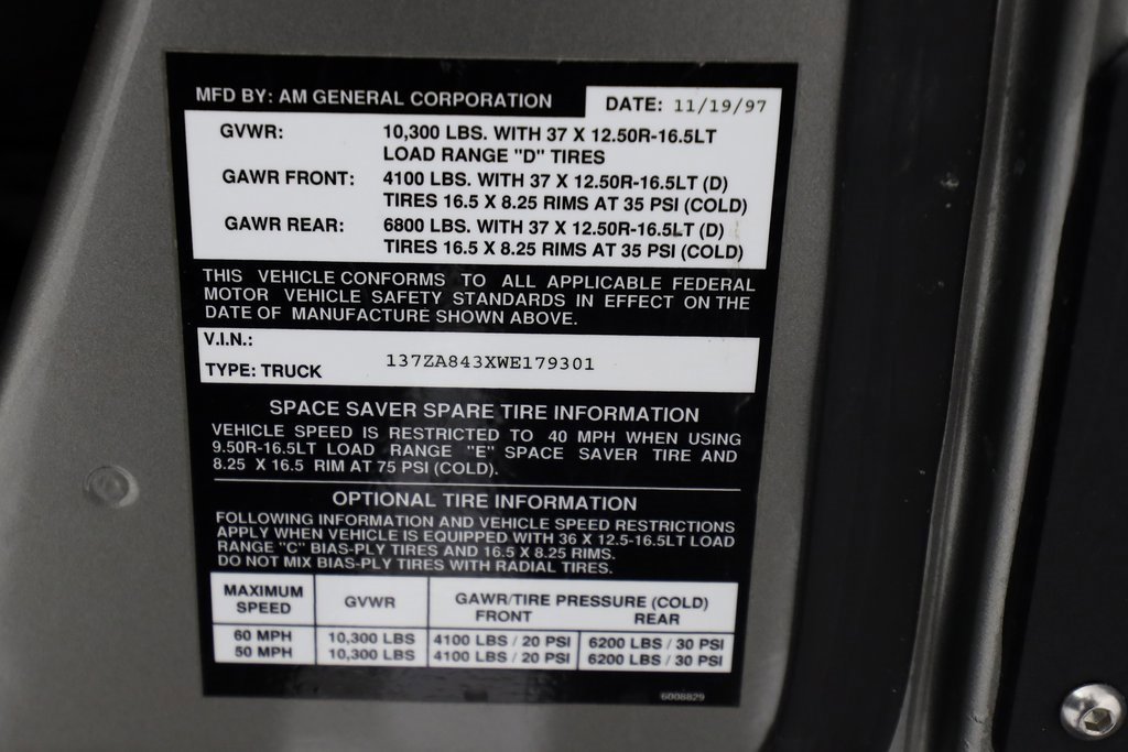 Used 1998 HUMMER H1 4-Door Wagon image 35