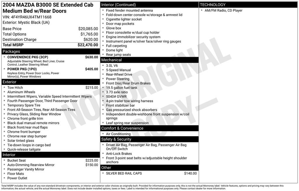 Used 2004 MAZDA B-Series Pickup SE w/ Convenience Pkg RWD image 11