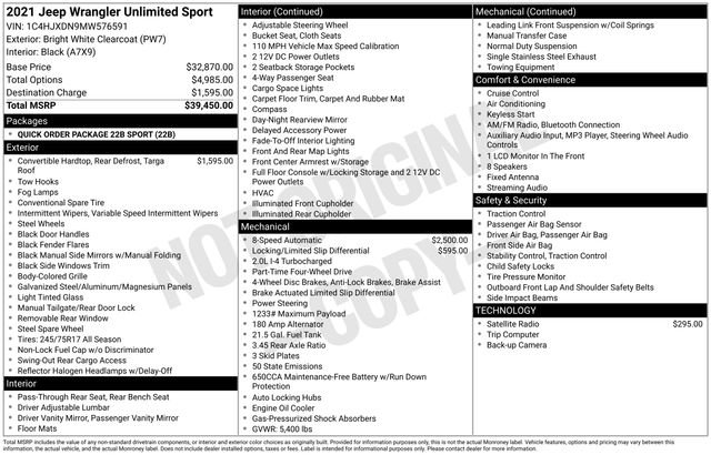 Used 2021 Jeep Wrangler Unlimited Sport image 22