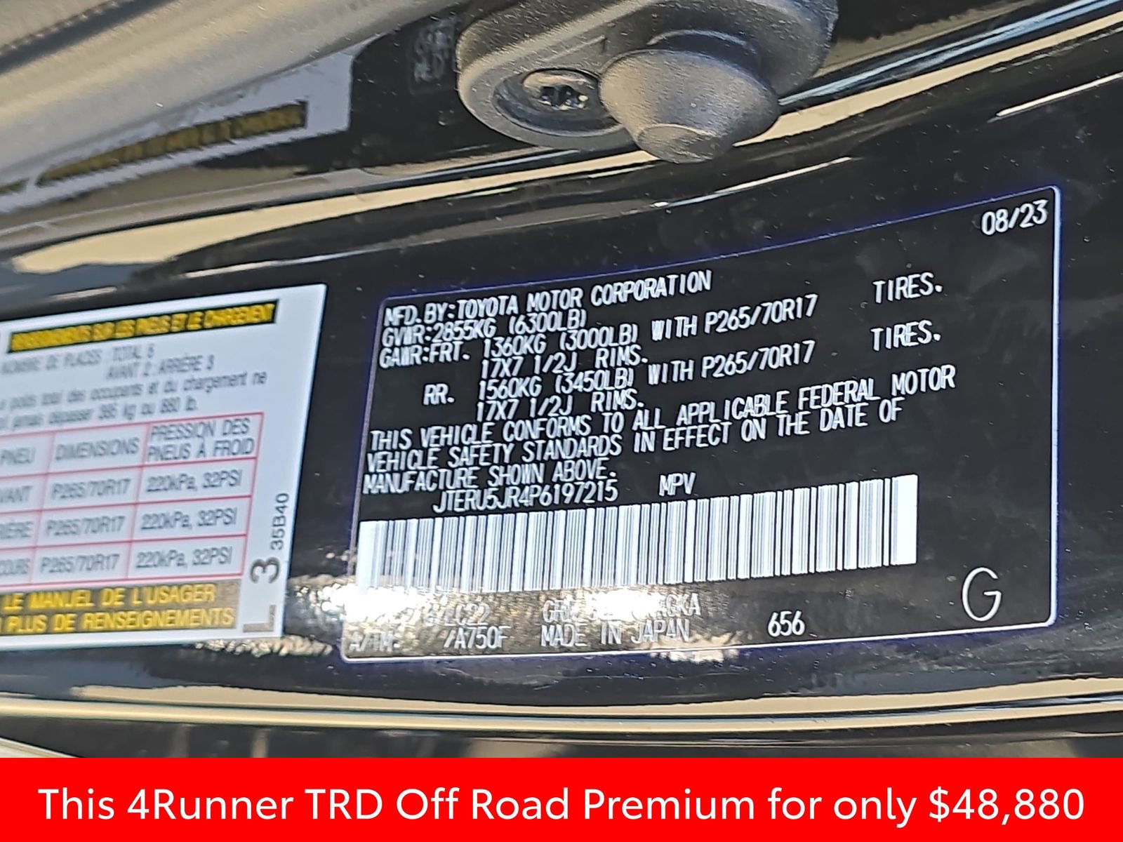 Used 2023 Toyota 4Runner TRD Off-Road Premium w/ Moonroof Package image 42