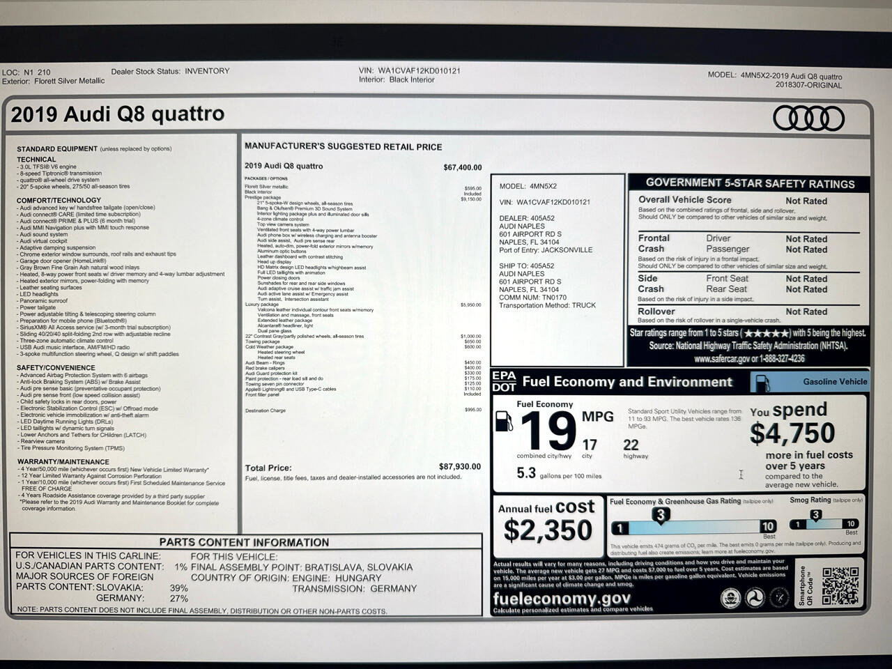 Used 2019 Audi Q8 Prestige image 2