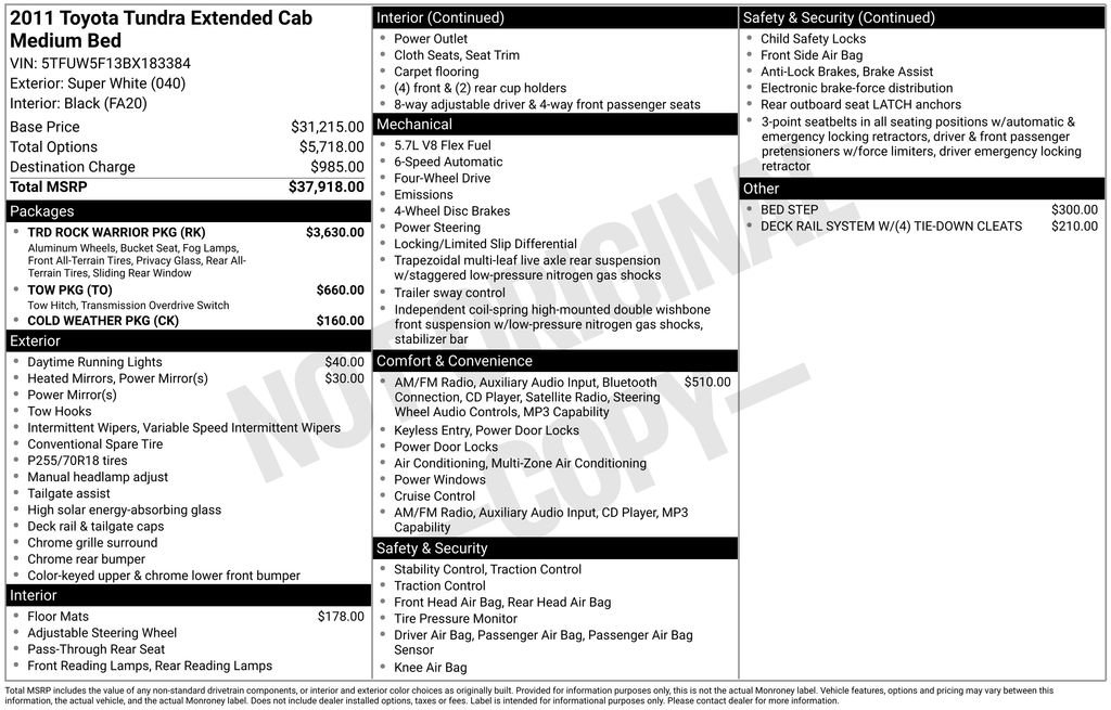 Used 2011 Toyota Tundra 4x4 Double Cab w/ TRD Rock Warrior Pkg image 3