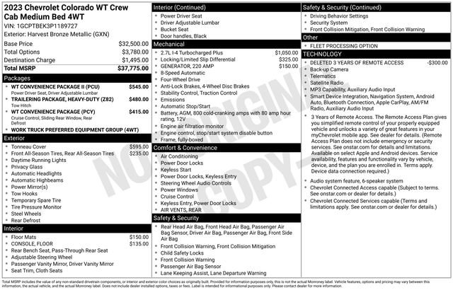 Used 2023 Chevrolet Colorado W/T w/ WT Convenience Package II AWD/4WD image 21