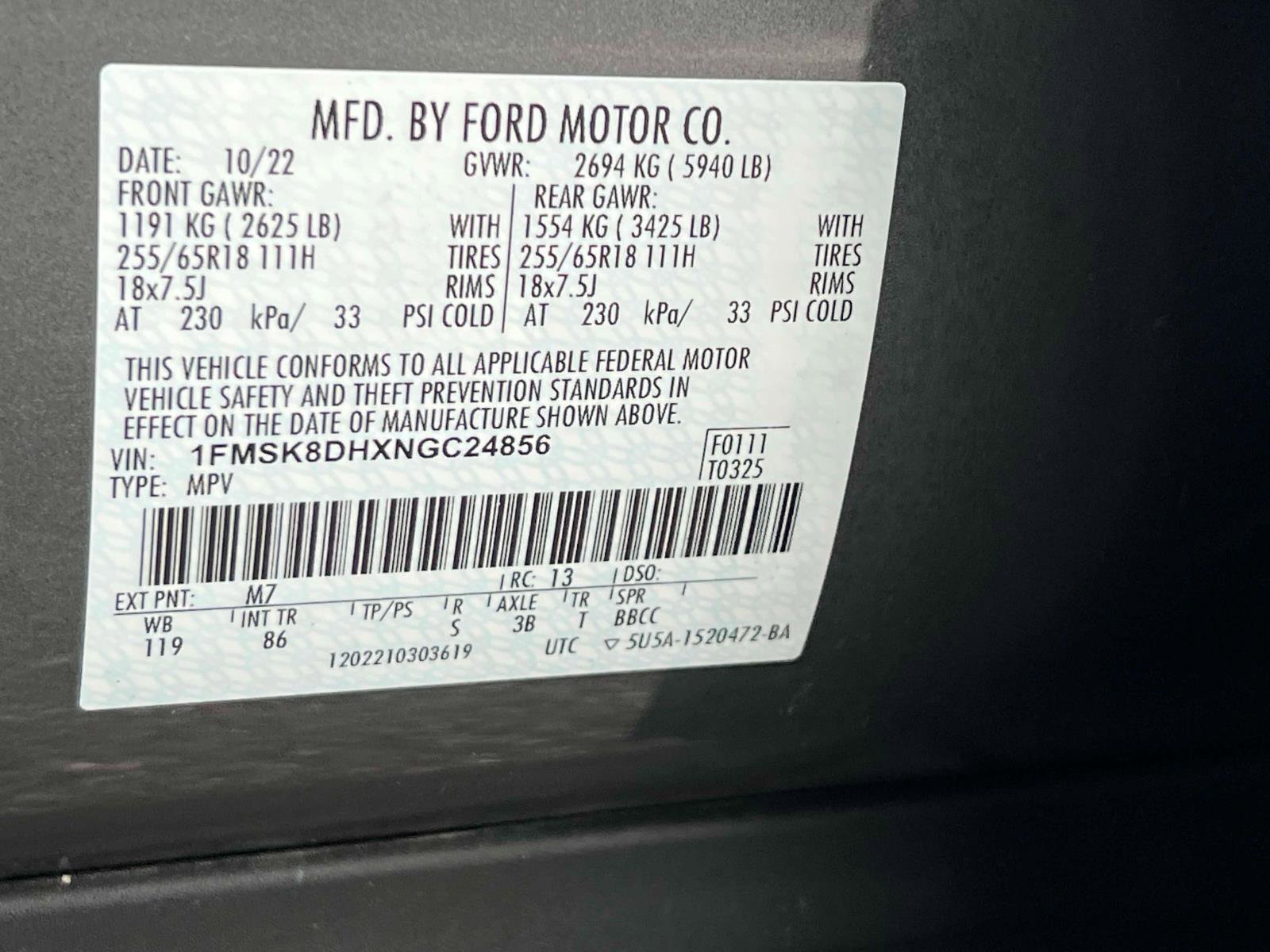 Certified 2022 Ford Explorer XLT image 22