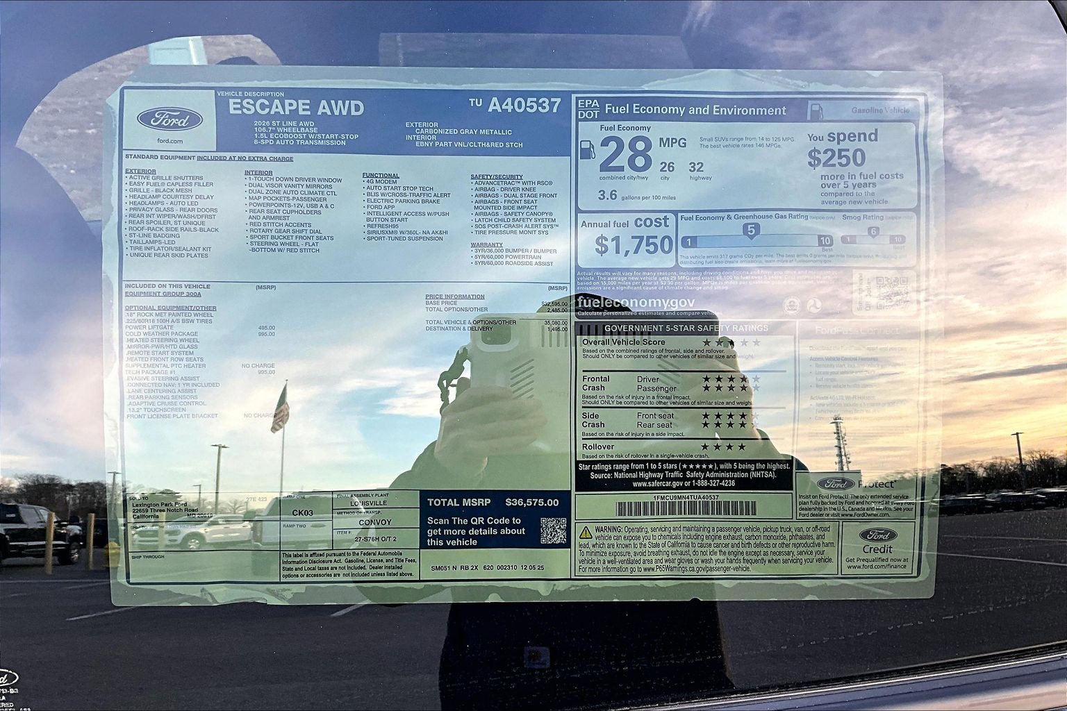 New 2026 Ford Escape ST-Line w/ Tech Pack #1 AWD/4WD image 14