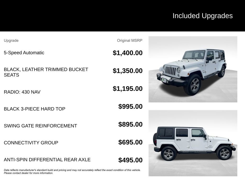 Used 2017 Jeep Wrangler Unlimited Sahara w/ Connectivity Group AWD/4WD image 10
