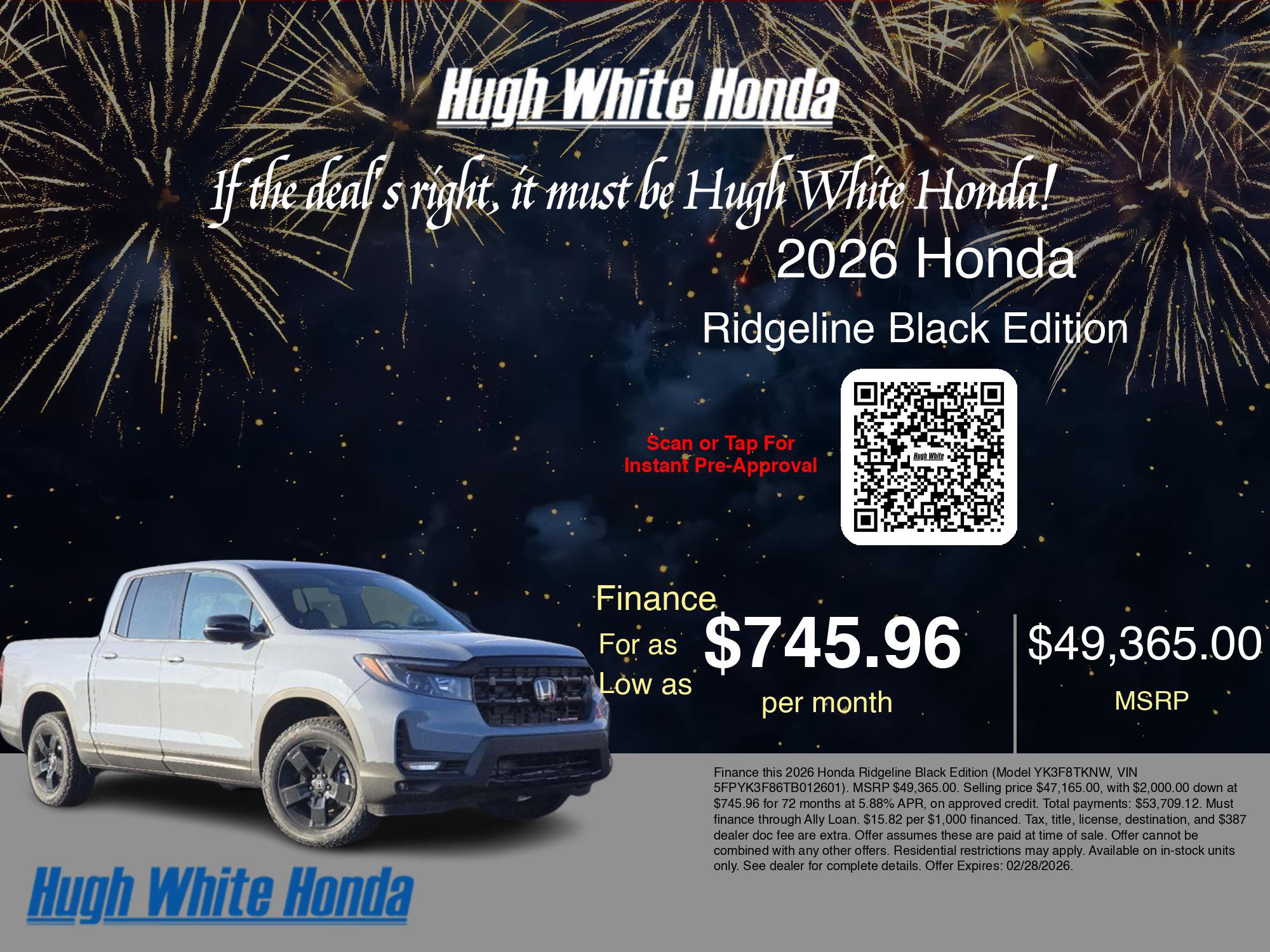 New 2026 Honda Ridgeline Black Edition image 7