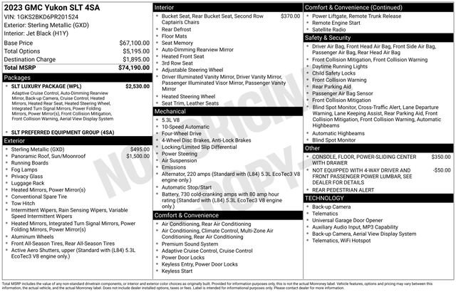 Certified 2023 GMC Yukon SLT w/ SLT Luxury Package AWD/4WD image 5