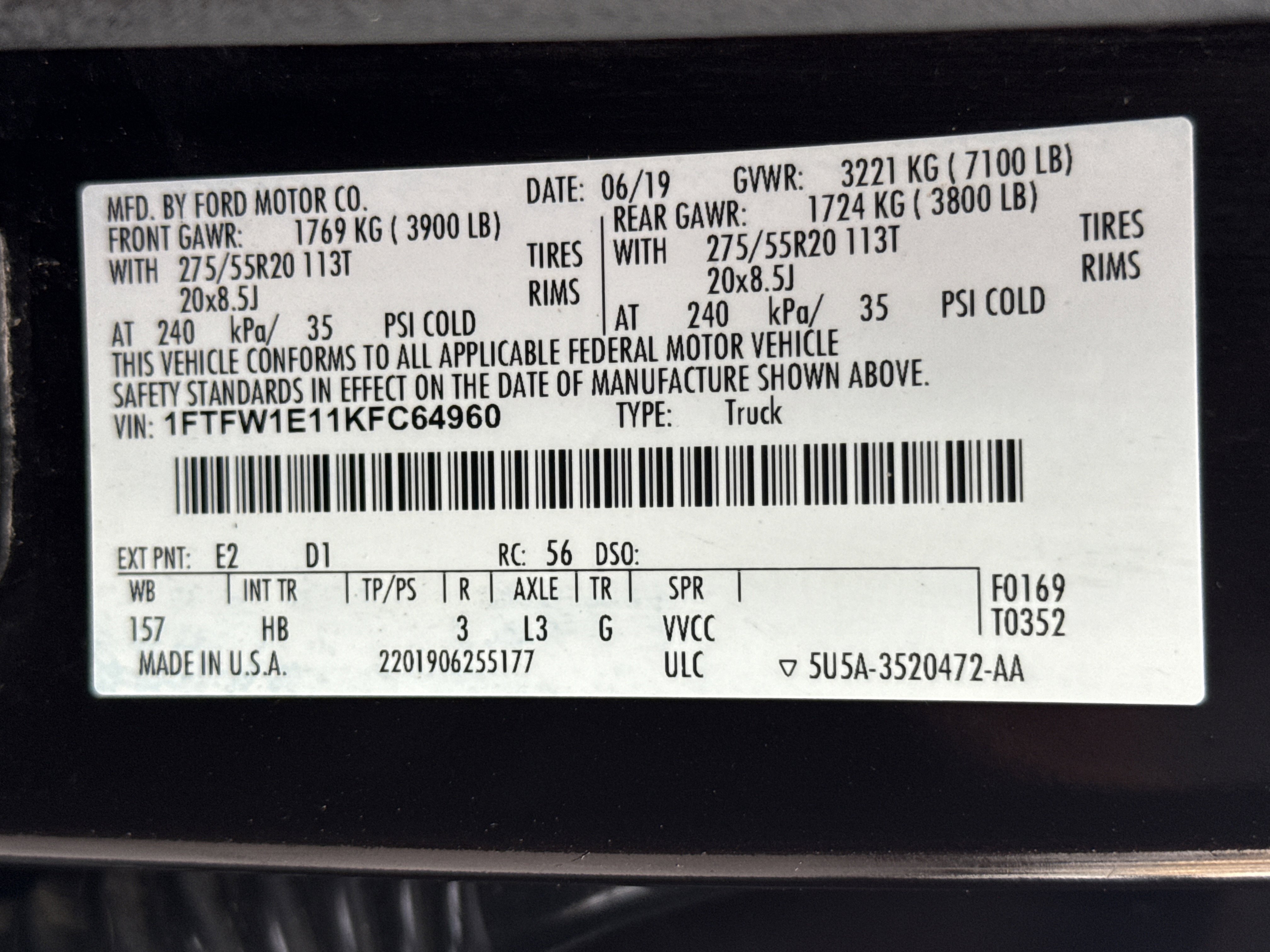 Certified 2019 Ford F150 Lariat w/ Equipment Group 502A Luxury image 33