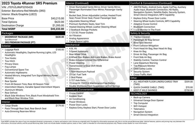 Certified 2023 Toyota 4Runner SR5 Premium w/ Moonroof Package RWD image 28
