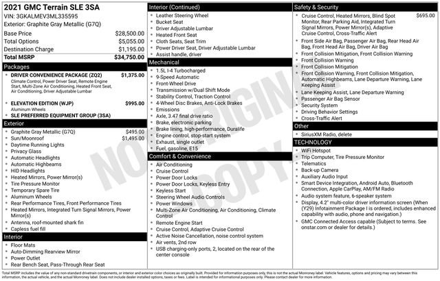 Certified 2021 GMC Terrain SLE w/ Driver Convenience Package image 9