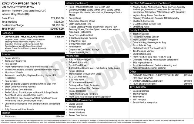 Used 2023 Volkswagen Taos S w/ Driver Assistance Package FWD image 41