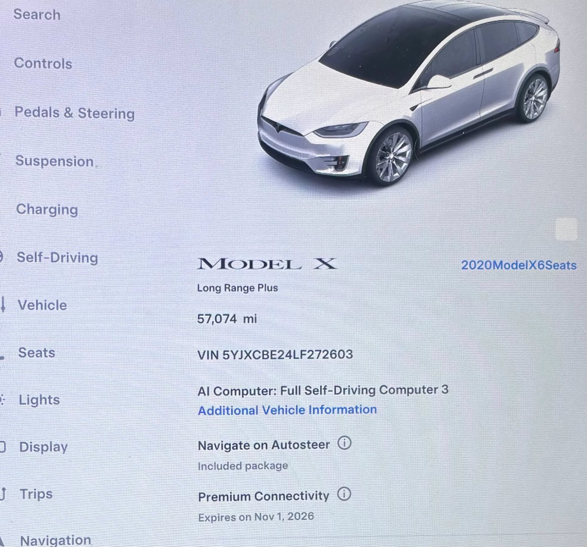 Used 2020 Tesla Model X Long Range AWD/4WD image 10