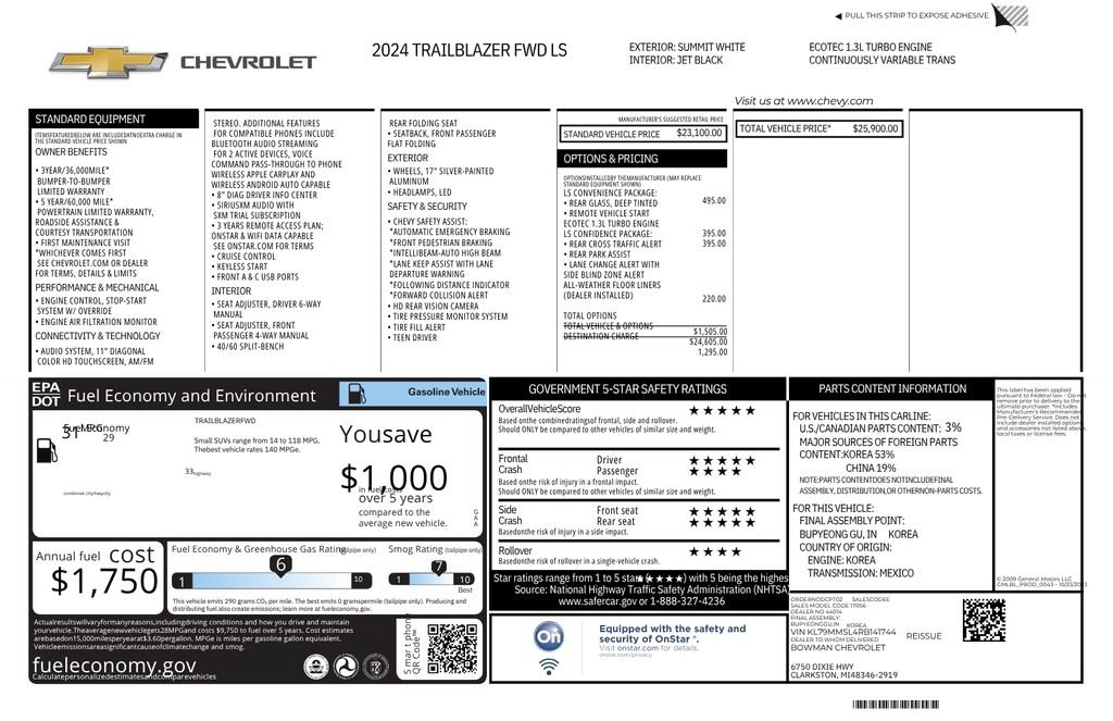 Used 2024 Chevrolet TrailBlazer LS w/ LS Convenience Package FWD image 12