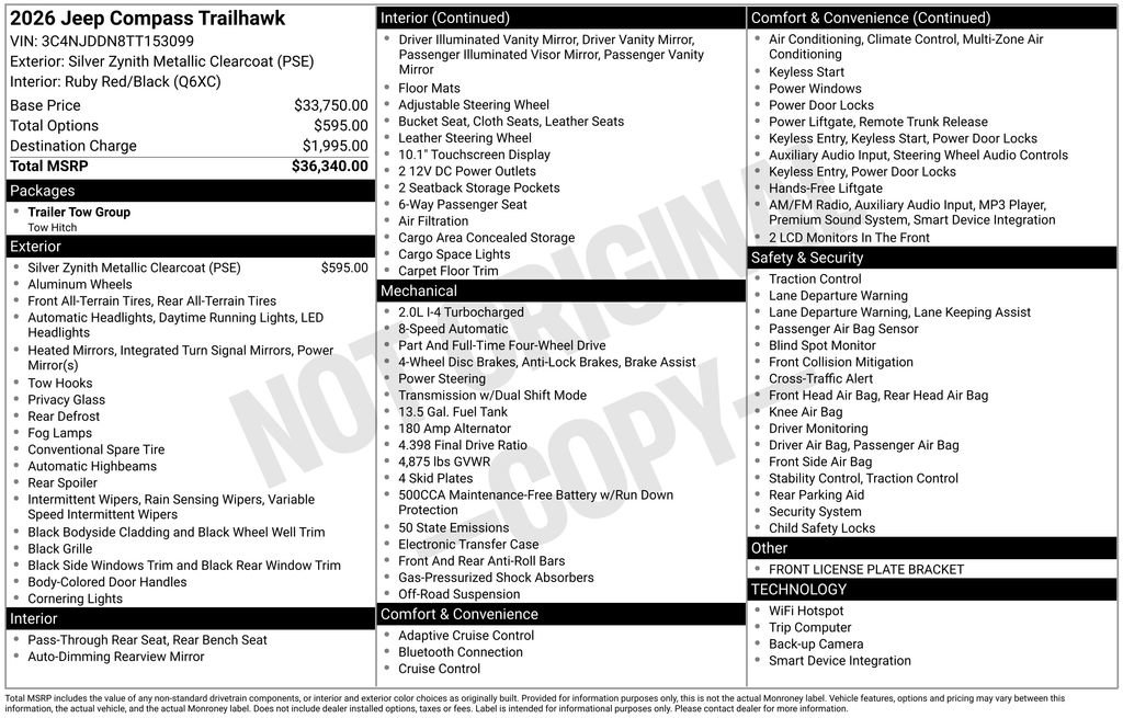 New 2026 Jeep Compass Trailhawk image 10