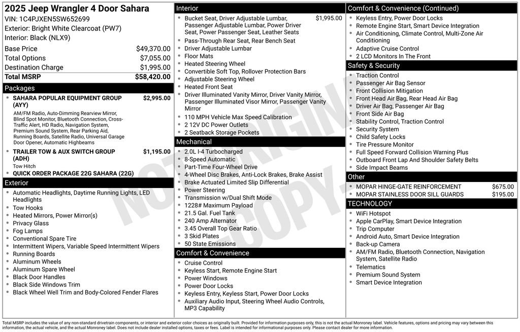 Certified 2025 Jeep Wrangler Unlimited Sahara AWD/4WD image 10
