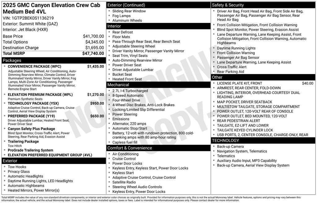 Used 2025 GMC Canyon Elevation w/ Convenience Package image 10