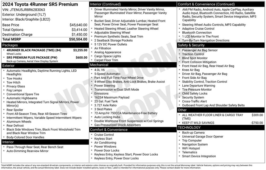 Used 2024 Toyota 4Runner SR5 Premium w/ 4Runner Black Package (TMS) image 25