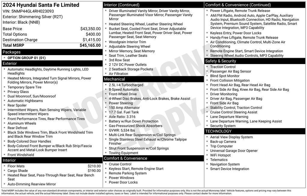 Used 2024 Hyundai Santa Fe Limited image 39