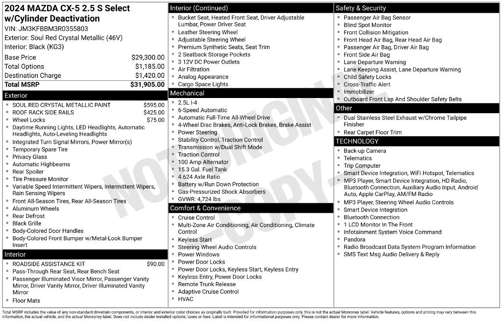 Used 2024 MAZDA CX-5 AWD 2.5 S w/ Select Package image 8
