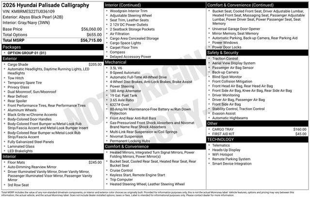 New 2026 Hyundai Palisade Calligraphy image 4