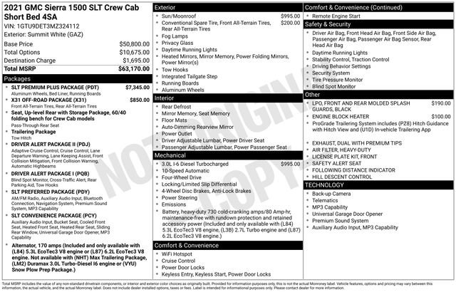 Used 2021 GMC Sierra 1500 SLT w/ SLT Premium Plus Package AWD/4WD image 10