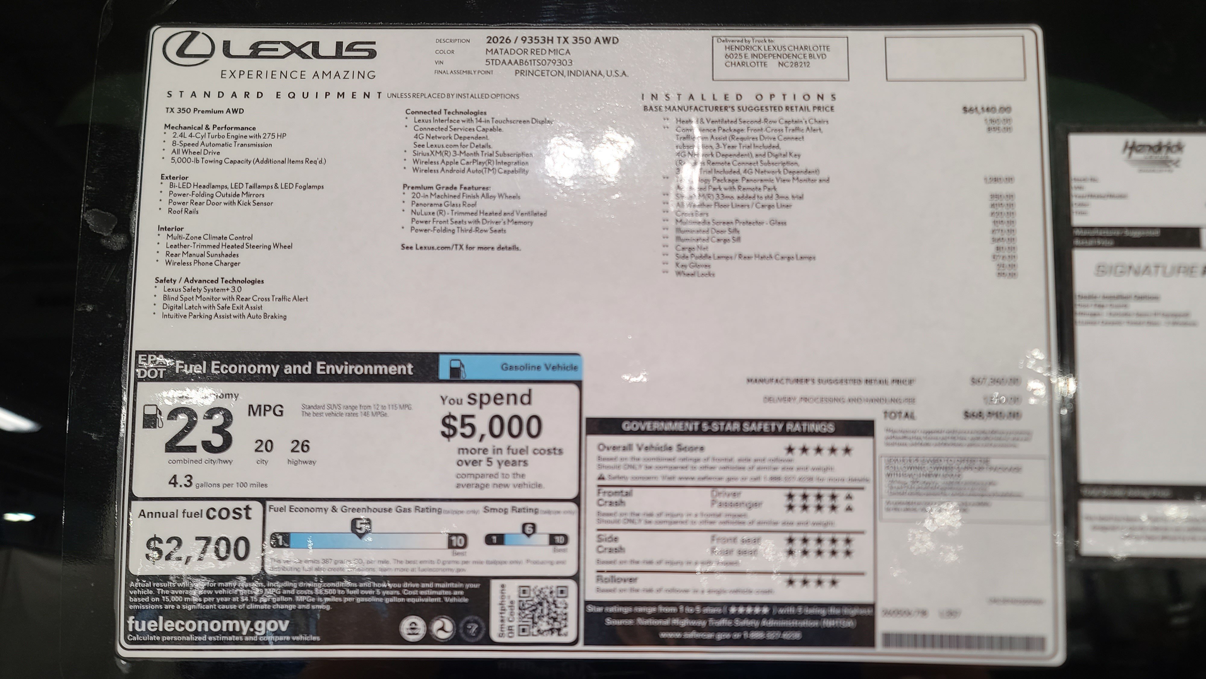 Certified 2026 Lexus TX 350 AWD w/ Technology Package image 44