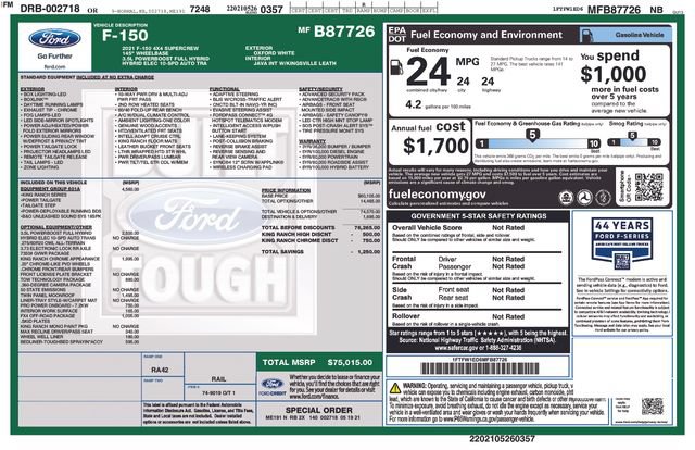 Used 2021 Ford F150 King Ranch w/ Equipment Group 601A High AWD/4WD image 5