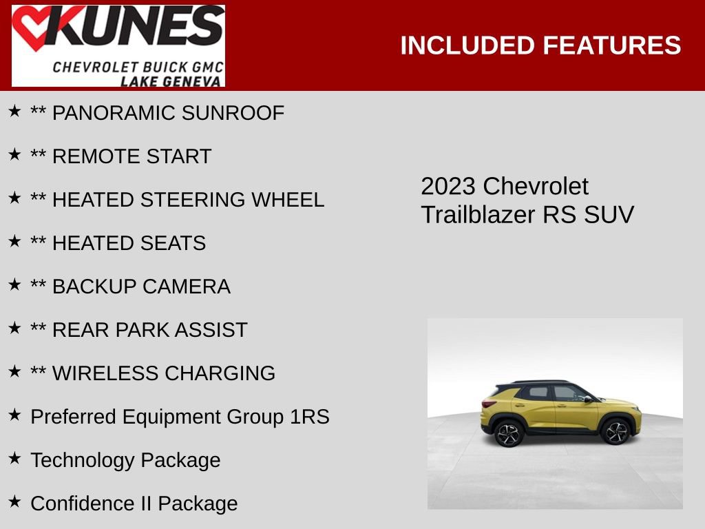 Used 2023 Chevrolet TrailBlazer RS w/ Sun and Liftgate Package image 2