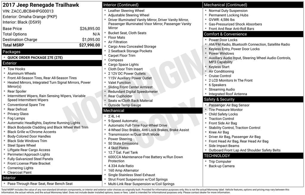 Used 2017 Jeep Renegade Trailhawk image 2