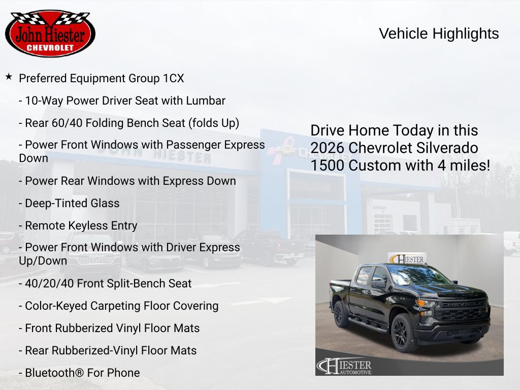 New 2026 Chevrolet Silverado 1500 Custom w/ Turbomax Blackout Package AWD/4WD image 6