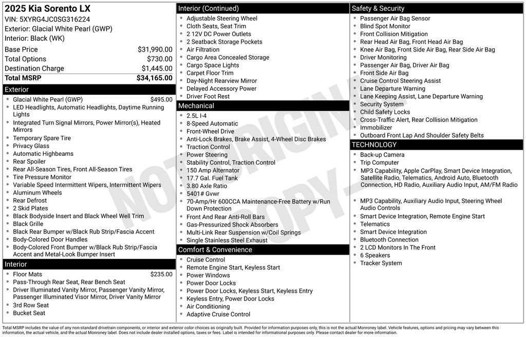 Used 2025 Kia Sorento LX image 5